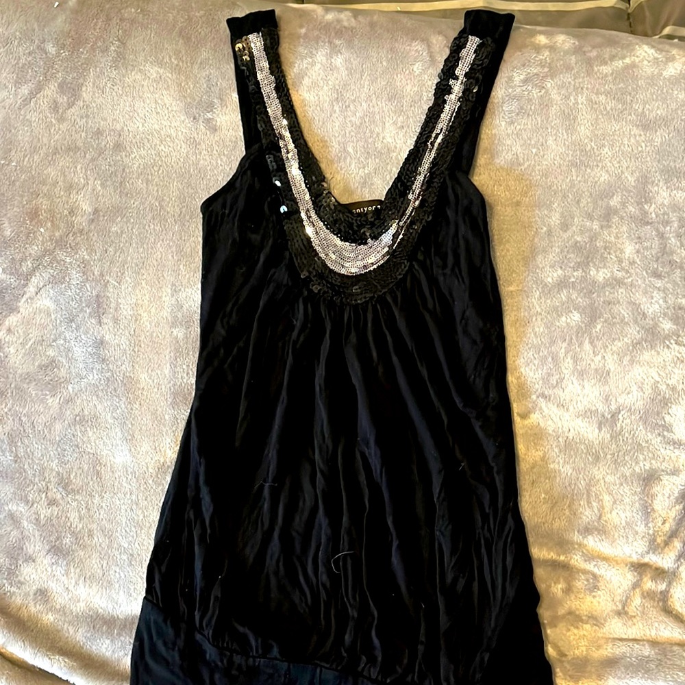 Forever 21 black bling tank top